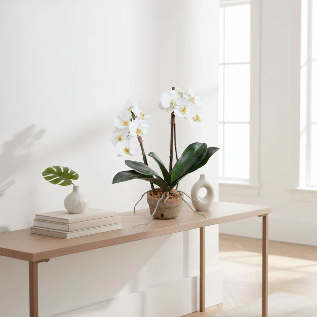 Phalaenopsis Orchid x2 in Terracotta