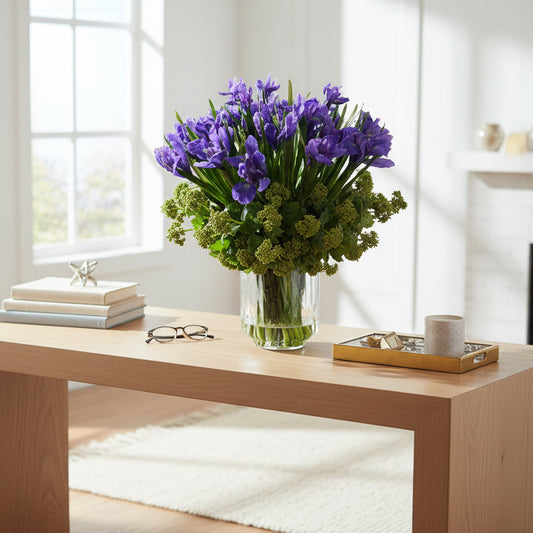 Iris & Viburnum Arrangement