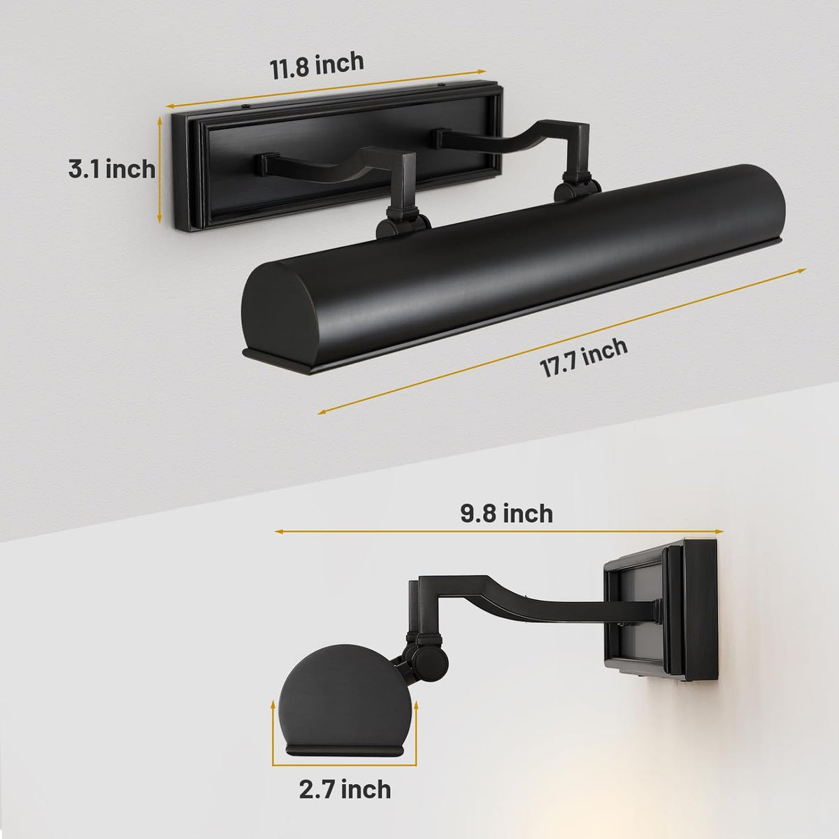 ArtGlow Black Picture Light 18"