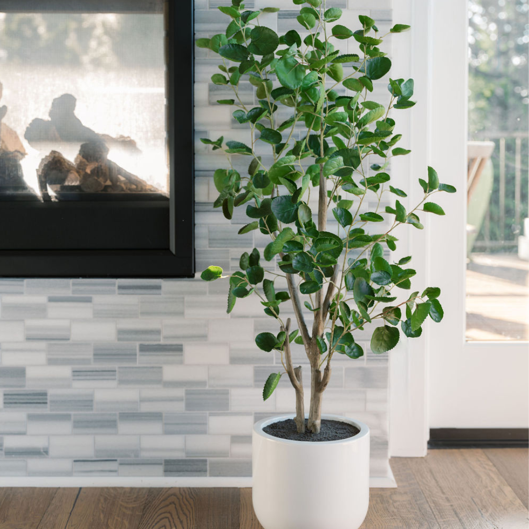 Faux Potted Eucalyptus Tree