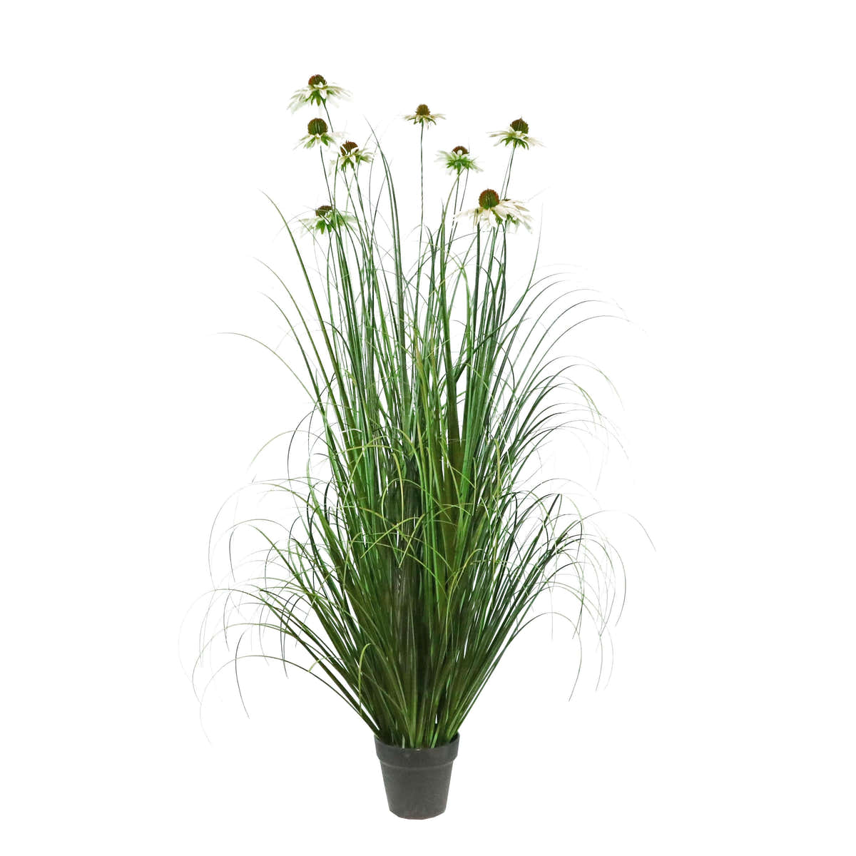 $1000+ Purchase Gift | Artificial 9-Head Chrysanthemum with Curved Onion Grass Bonsai 55"H
