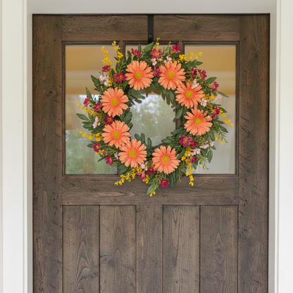 Colorful Artificial Gerbera Daisy Flower Wreath