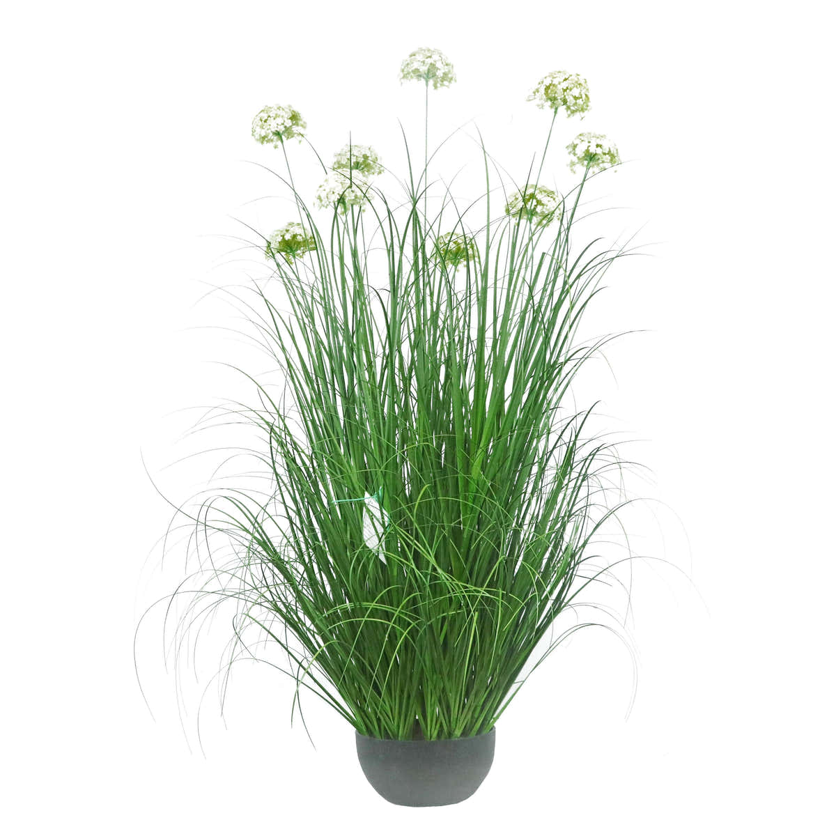 $2500+ Purchase Gift | Artificial 9-Head Hydrangea with Curved Onion Grass Bonsai 55"H