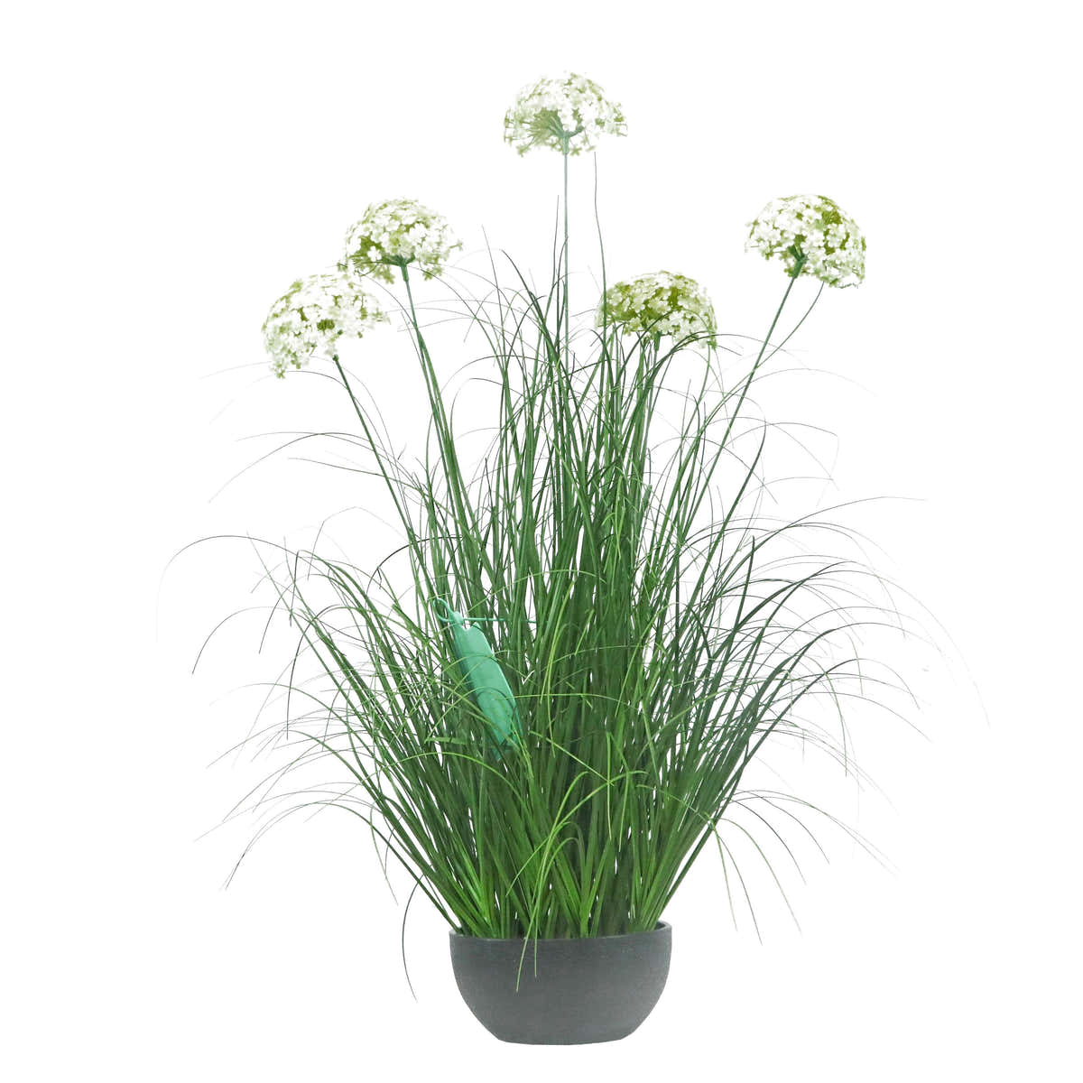 $1000+ Purchase Gift | Artificial 5-Head Hydrangea with Curved Onion Grass Bonsai 35"H