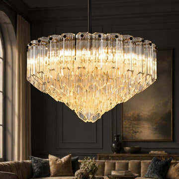 Modern Glass Multi-Tiered  Chandelier 14"