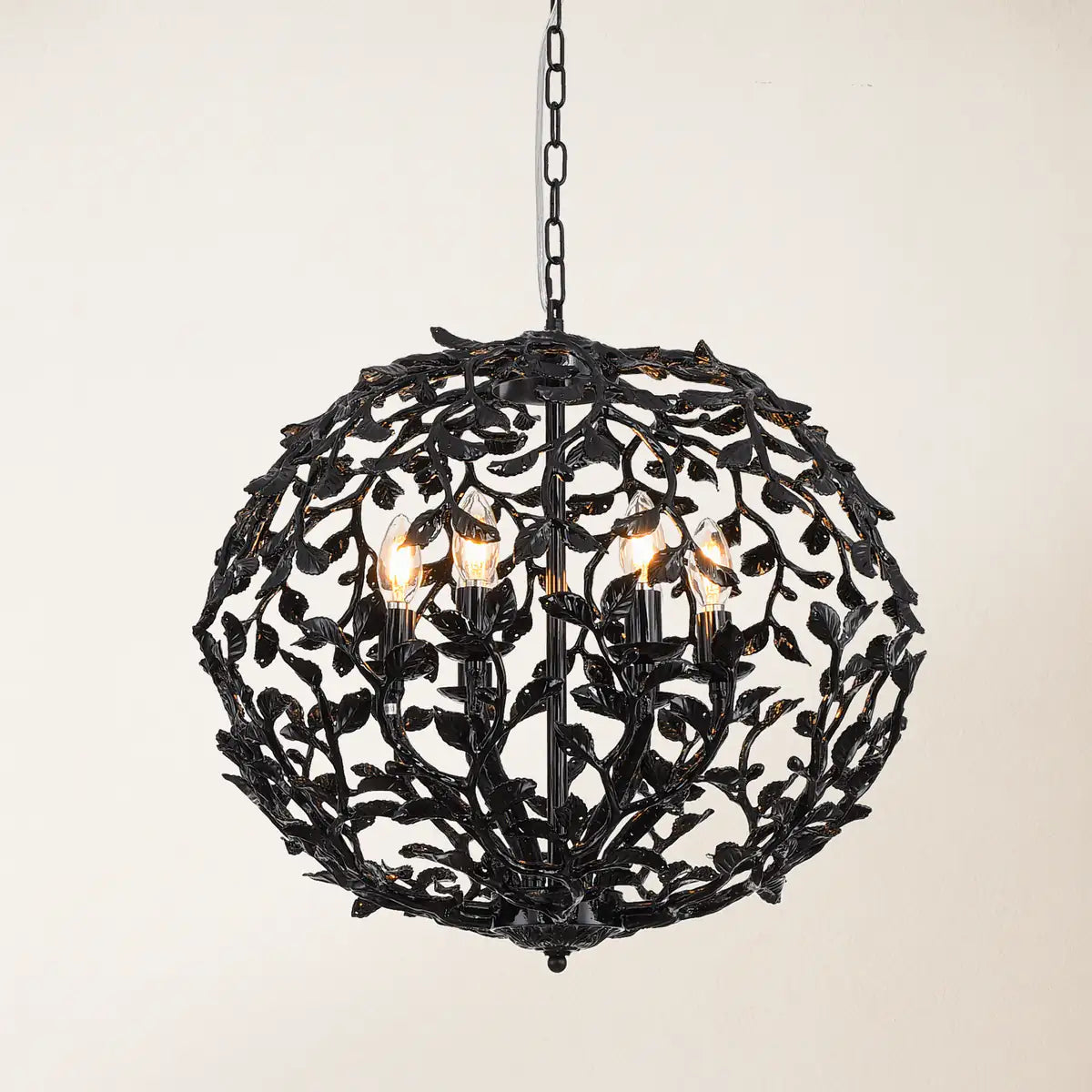 Farmhouse Black Chandelier 13.7"D