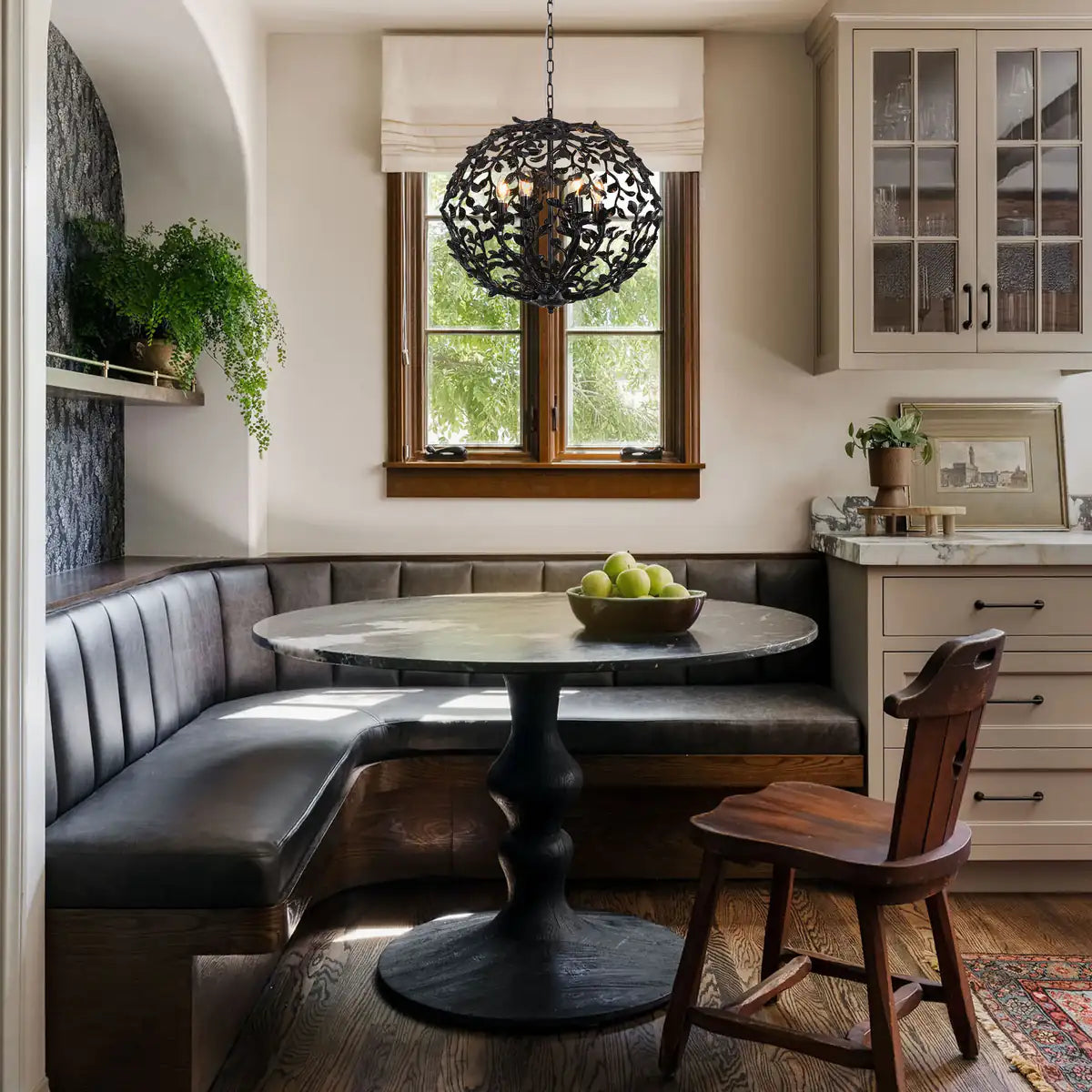 Farmhouse Black Chandelier 13.7"D