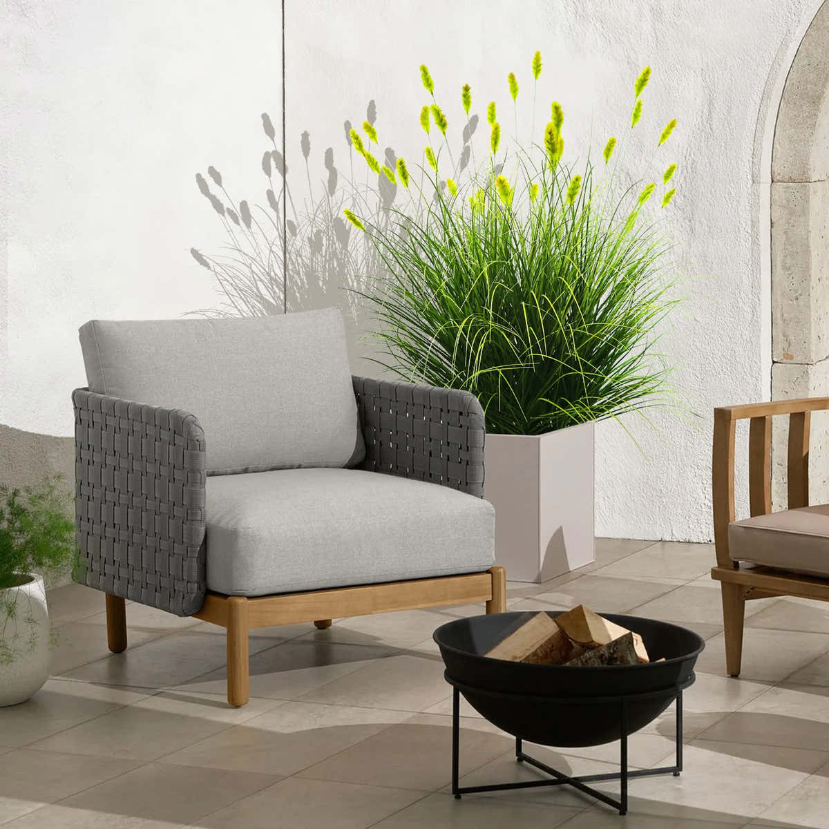 $1000+ Purchase Gift | Artificial 36-Head Caterpillar with Curved-Straight Onion Grass Bonsai 43"H