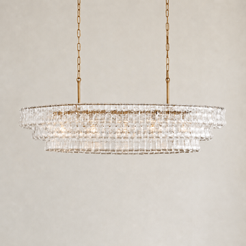 Amor Ghiaccio Glass Oval Chandelier 54"W/65"W