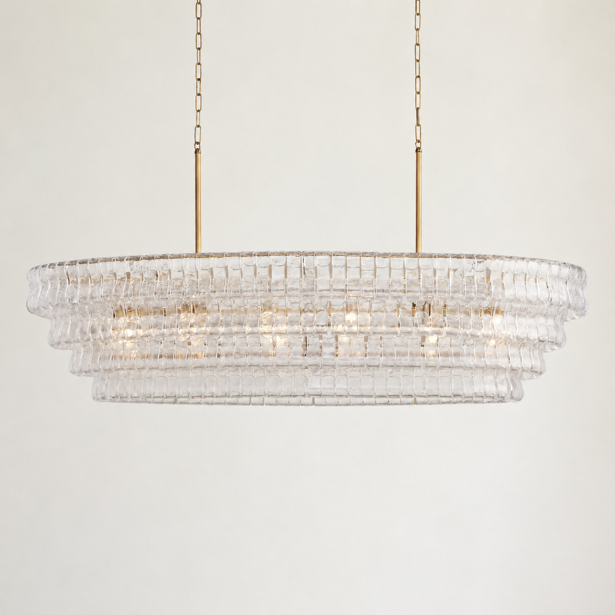Amor Ghiaccio Glass Oval Chandelier 54"W/65"W