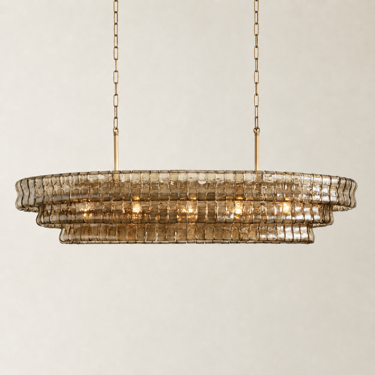 Amor Ghiaccio Glass Oval Chandelier 54"W/65"W