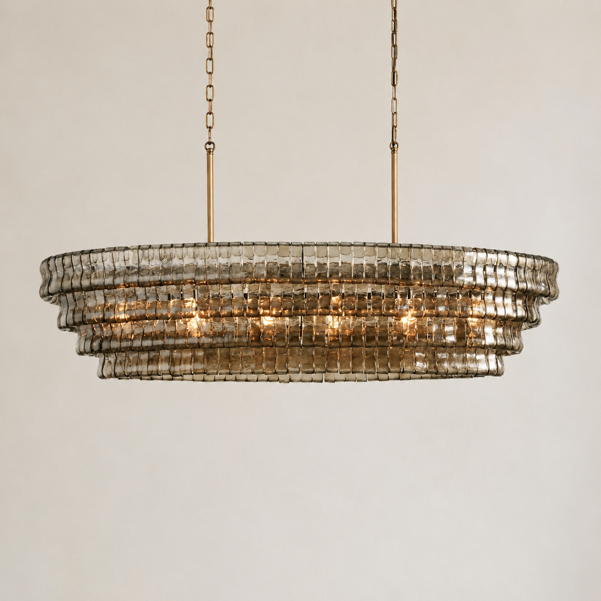 Amor Ghiaccio Glass Oval Chandelier 54"W/65"W