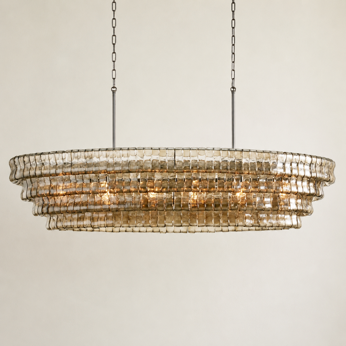 Amor Ghiaccio Glass Oval Chandelier 54"W/65"W