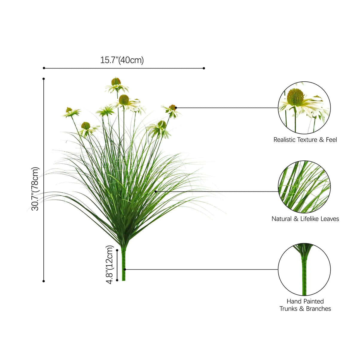 $1000+ Purchase Gift | Artificial 8-Head Chrysanthemum Spray 30"H