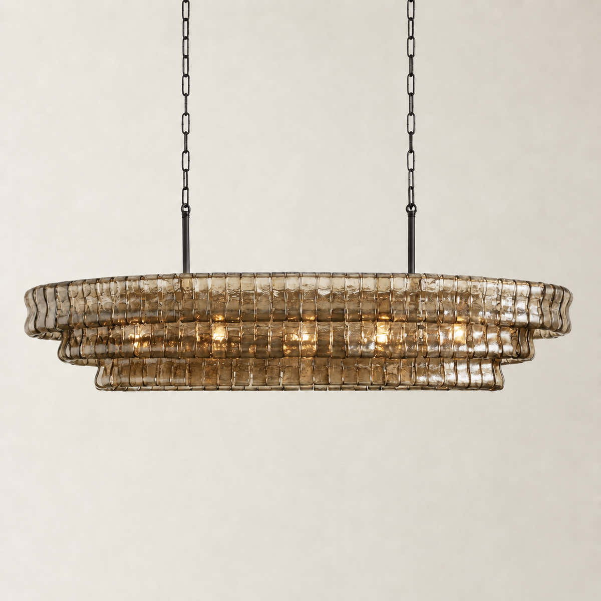 Amor Ghiaccio Glass Oval Chandelier 54"W/65"W