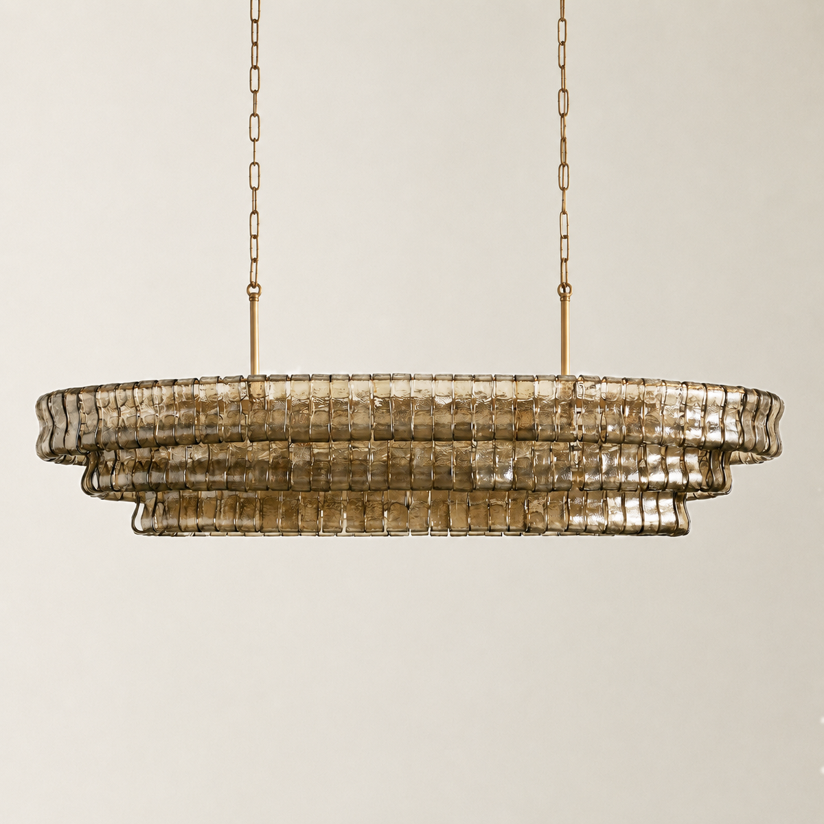 Amor Ghiaccio Glass Oval Chandelier 54"W/65"W