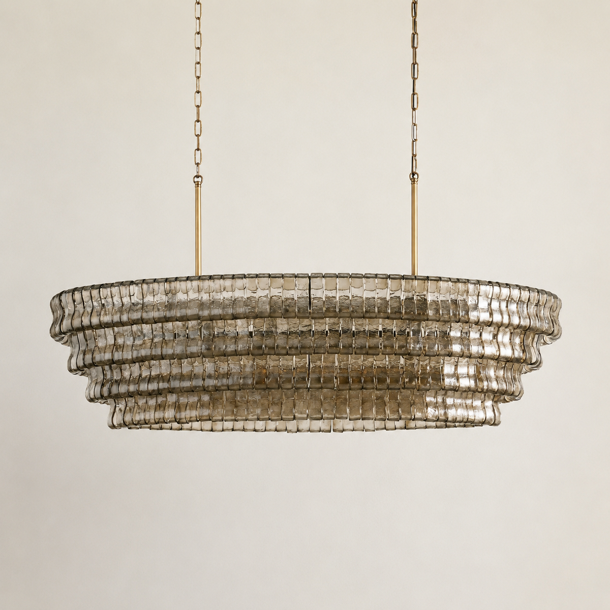 Amor Ghiaccio Glass Oval Chandelier 54"W/65"W
