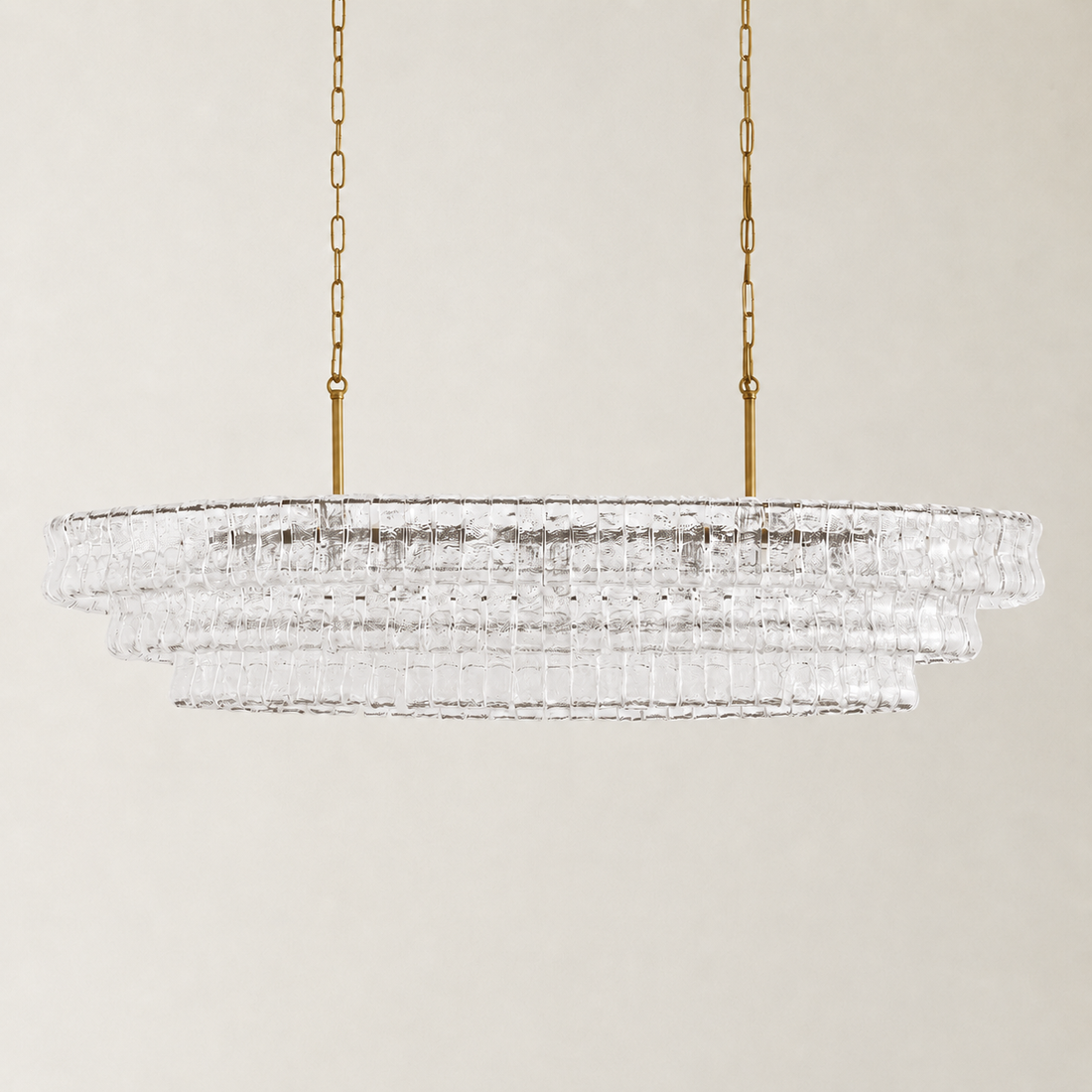 Amor Ghiaccio Glass Oval Chandelier 54"W/65"W