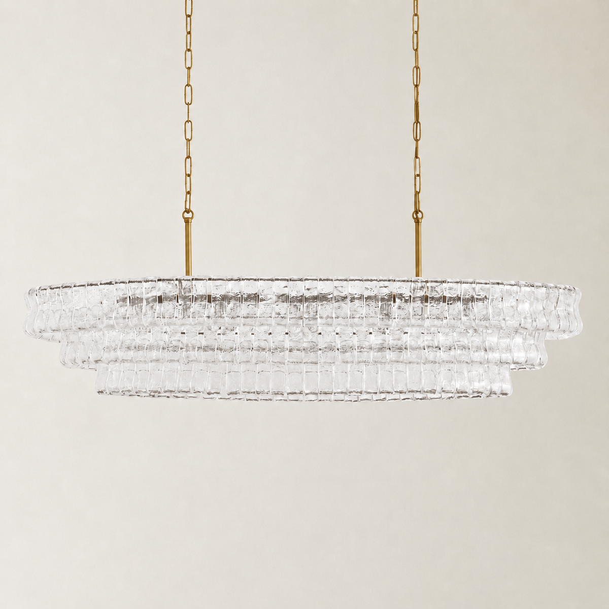 Amor Ghiaccio Glass Oval Chandelier 54"W/65"W