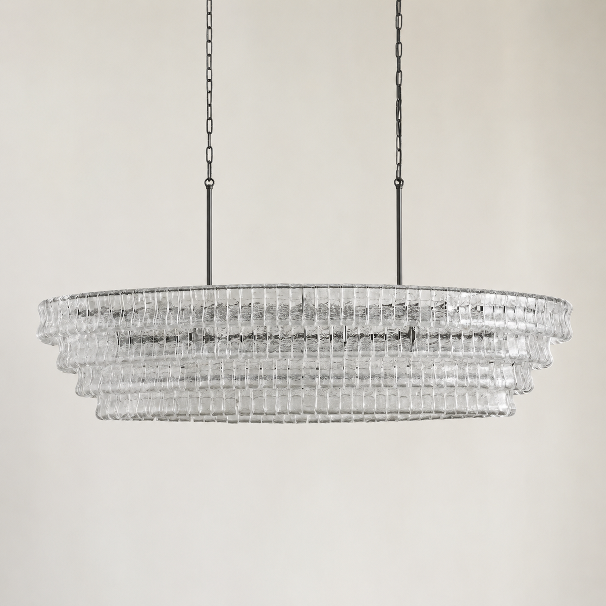 Amor Ghiaccio Glass Oval Chandelier 54"W/65"W