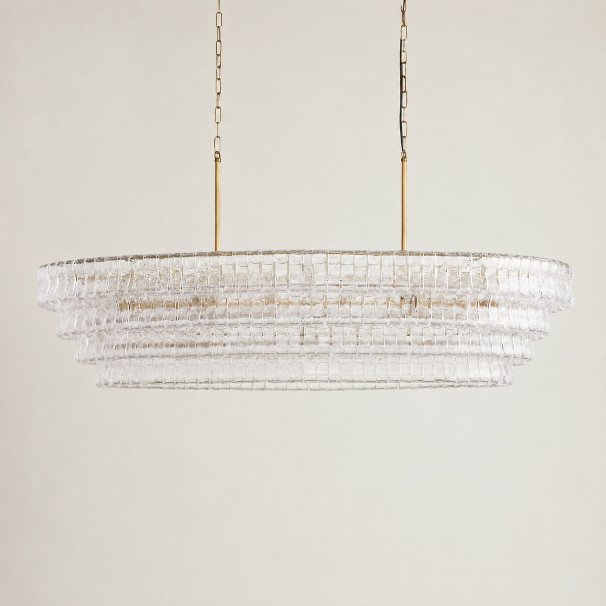 Amor Ghiaccio Glass Oval Chandelier 54"W/65"W