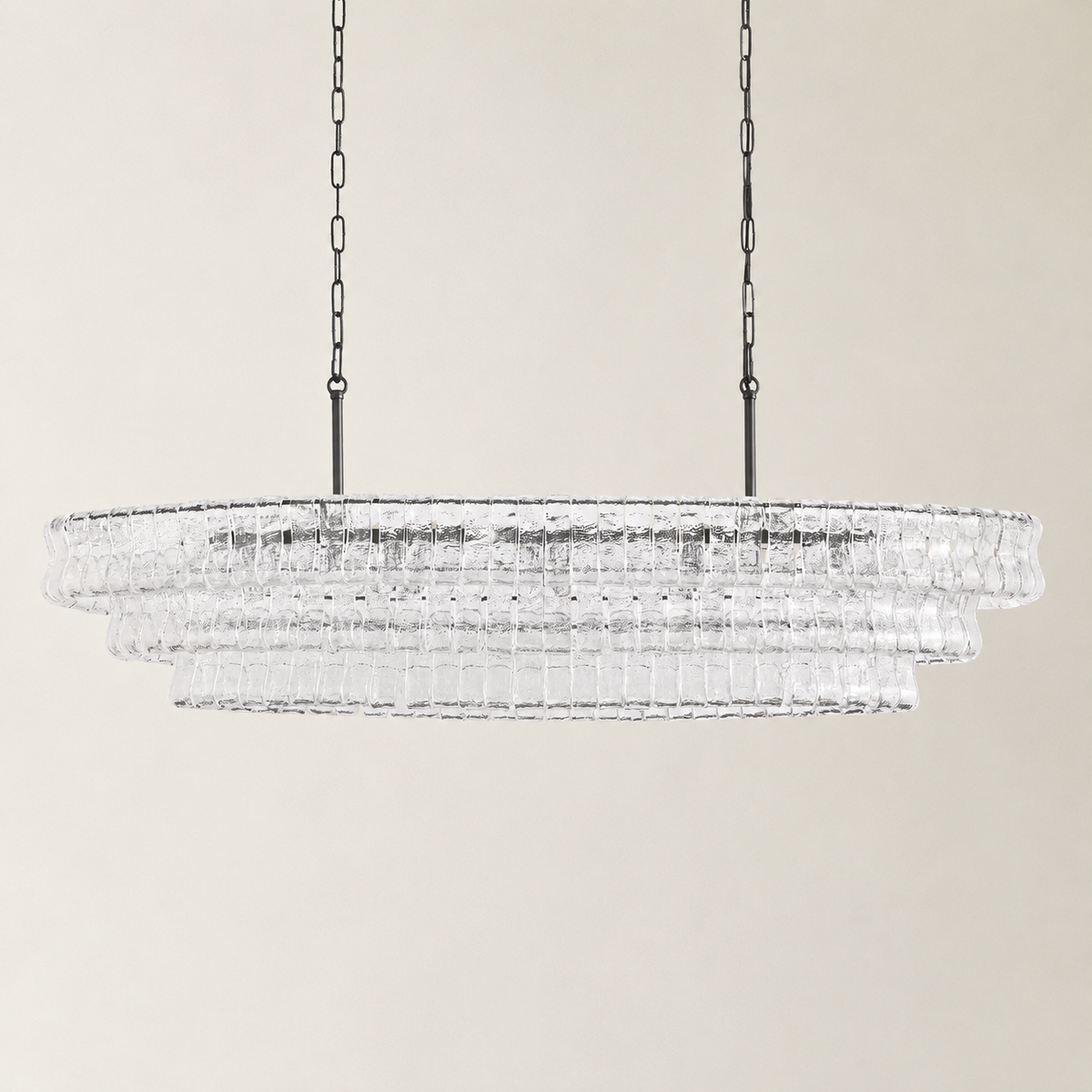 Amor Ghiaccio Glass Oval Chandelier 54"W/65"W