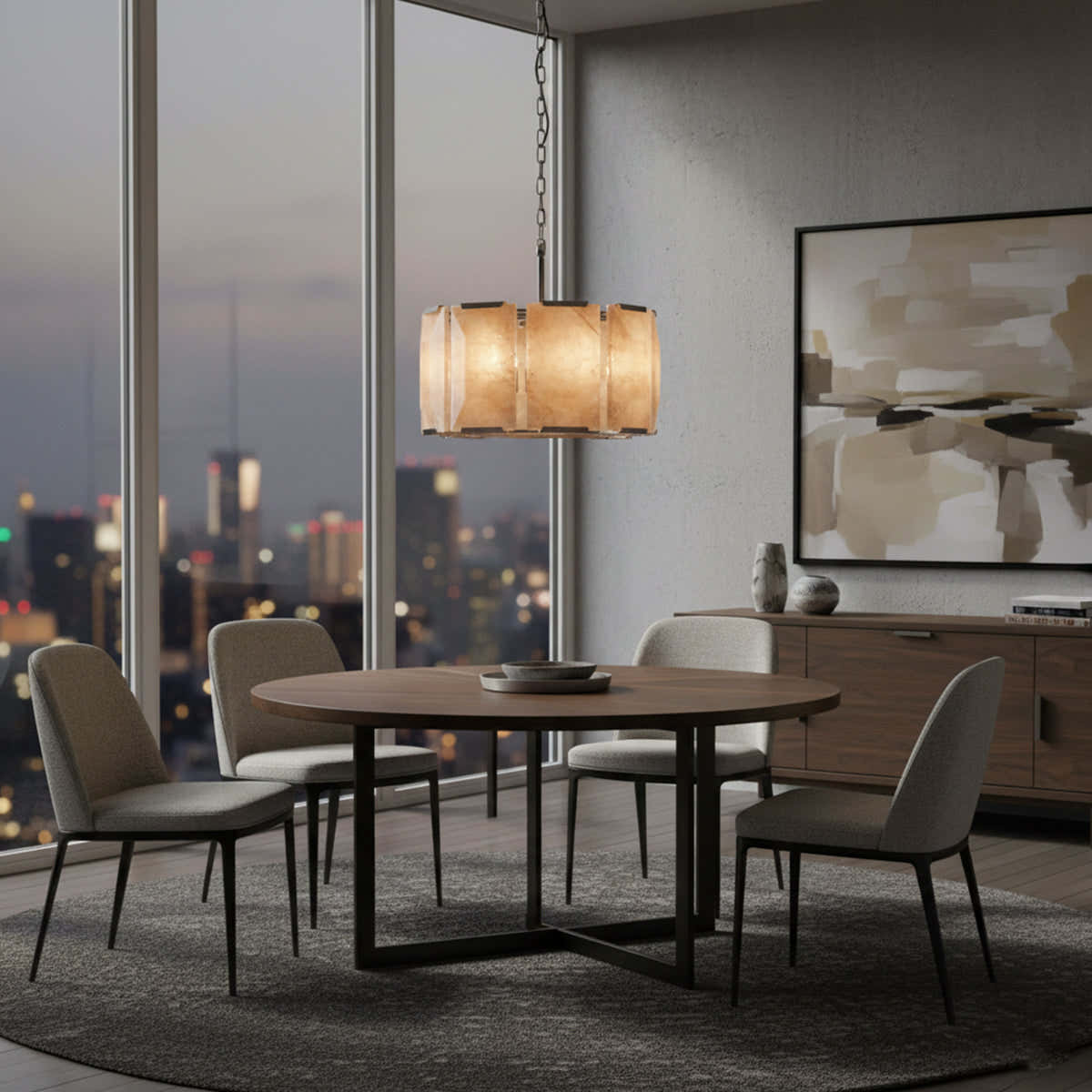 Aubrey Calcite Round Chandelier