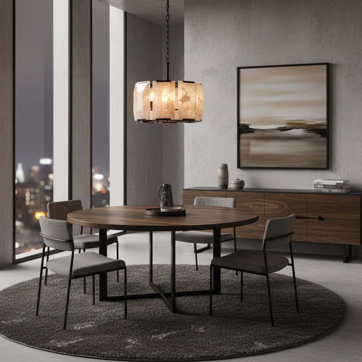 Aubrey Calcite Round Chandelier