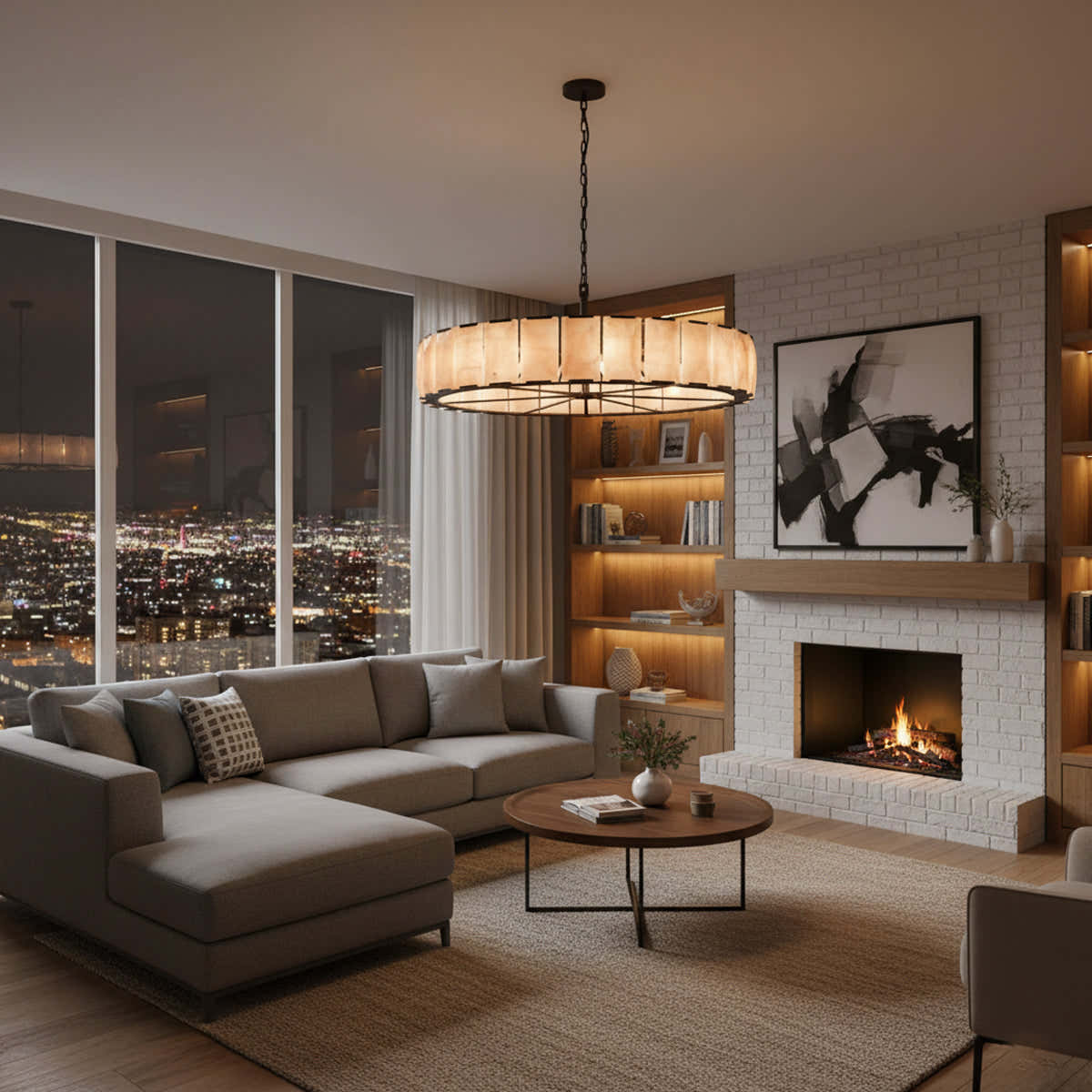 Aubrey Calcite Round Chandelier