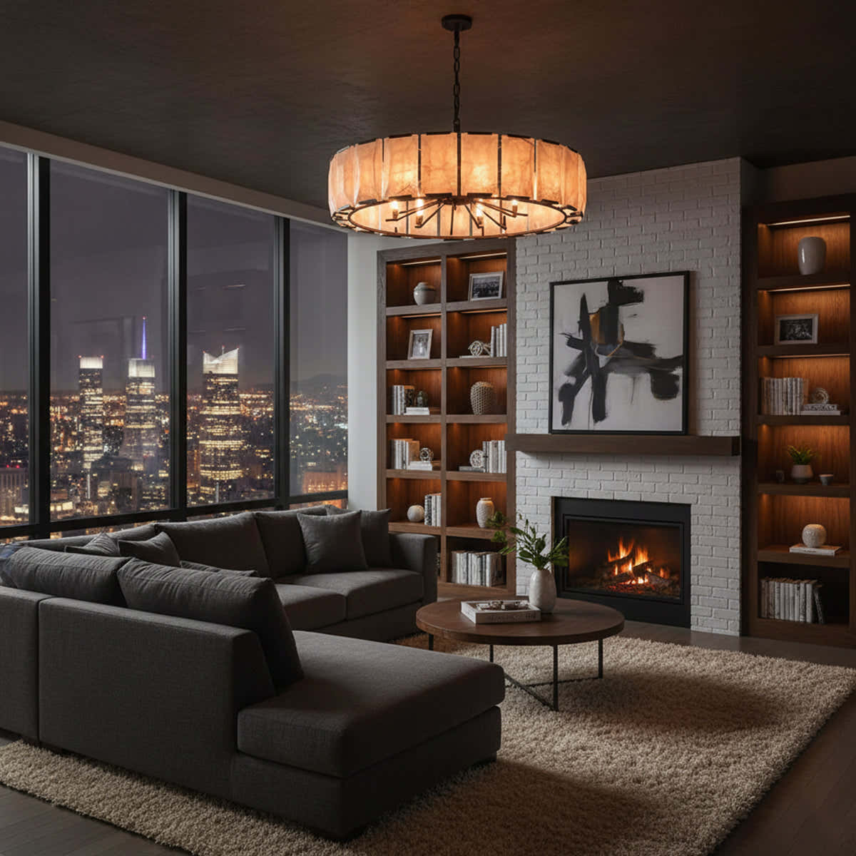 Aubrey Calcite Round Chandelier