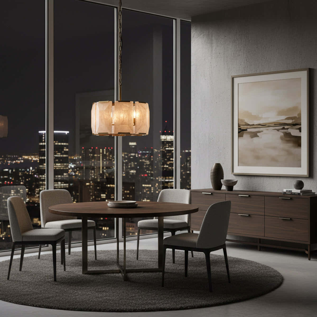 Aubrey Calcite Round Chandelier