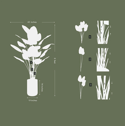 Bird of Paradise Tree in Modern Gray Planter