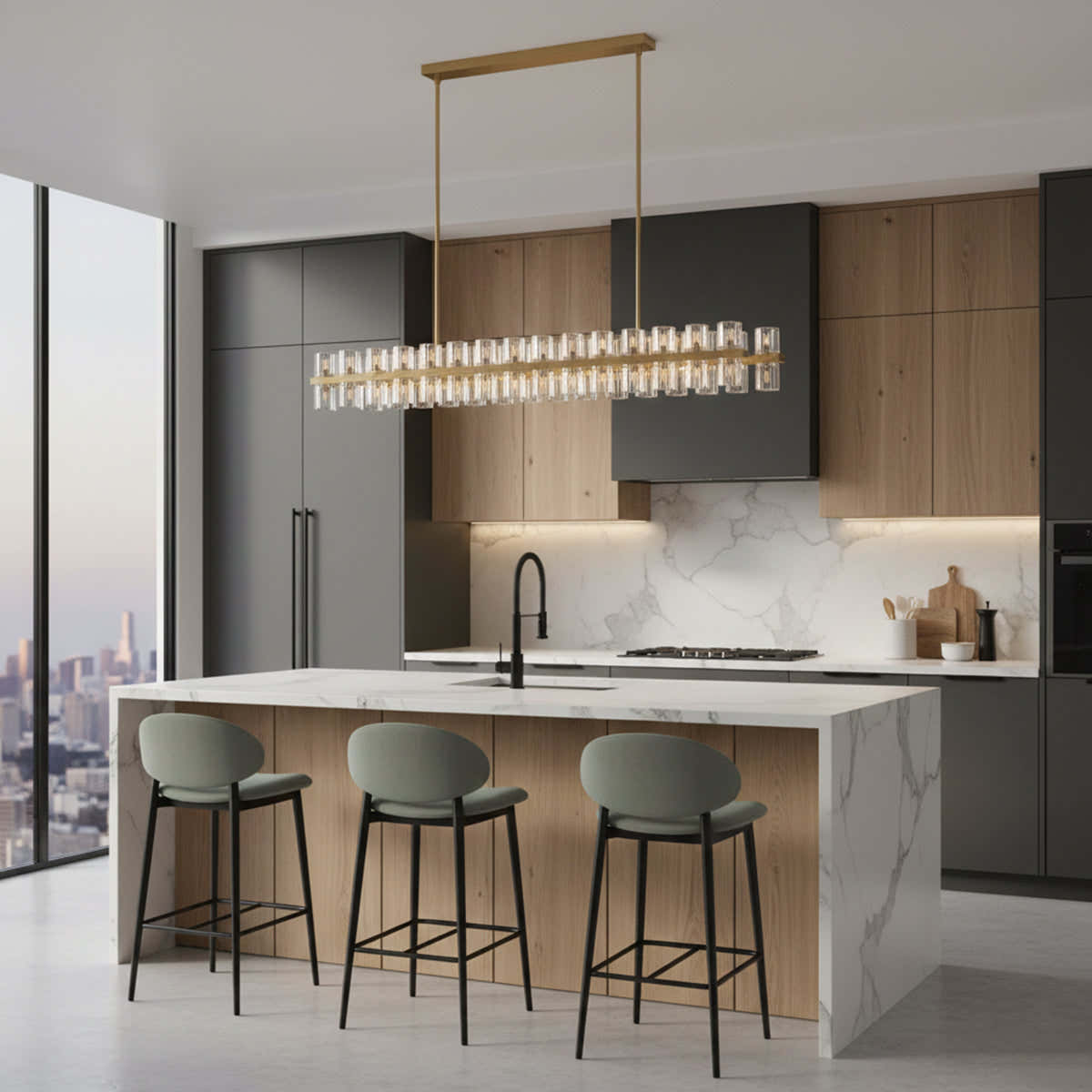 Brach Crystal Rectangular Chandelier