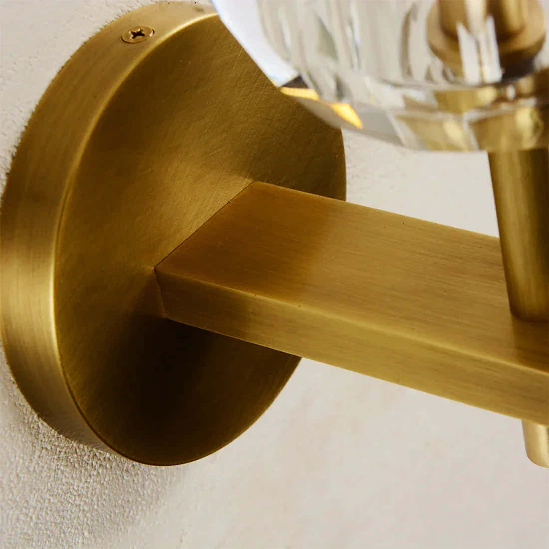 Faceted Crystal Brass Wall Sconce