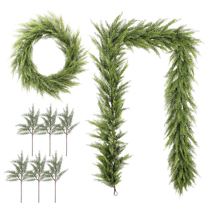 Cedar Wreath, Garland, and Stems