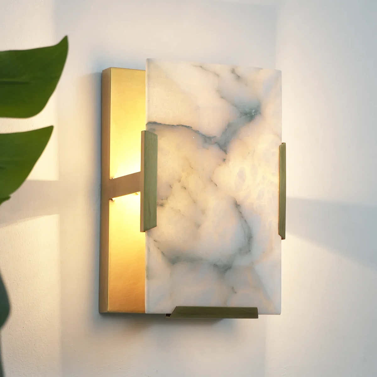 Alabaster Rectangular Wall Lamp