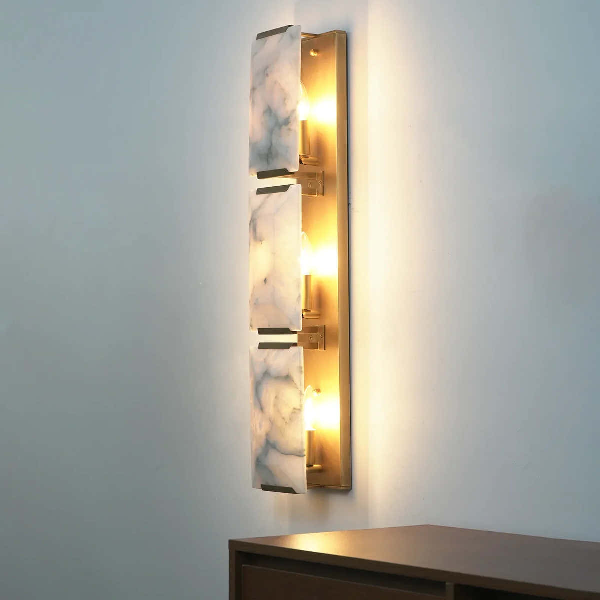 Alabaster Rectangular Wall Lamp