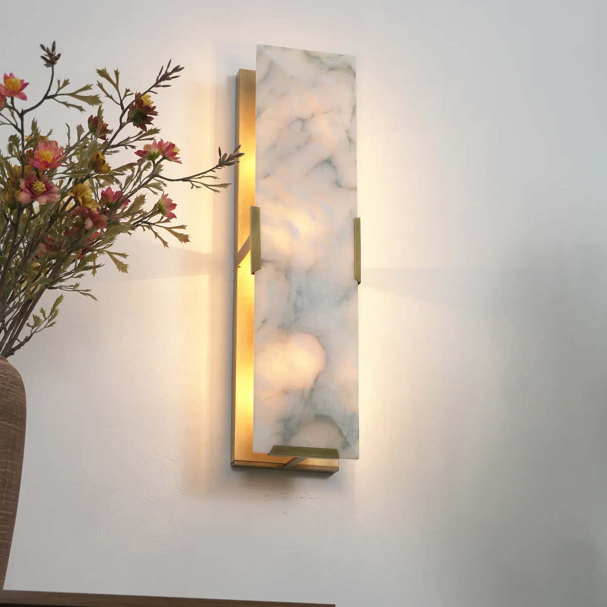 Alabaster Rectangular Wall Lamp
