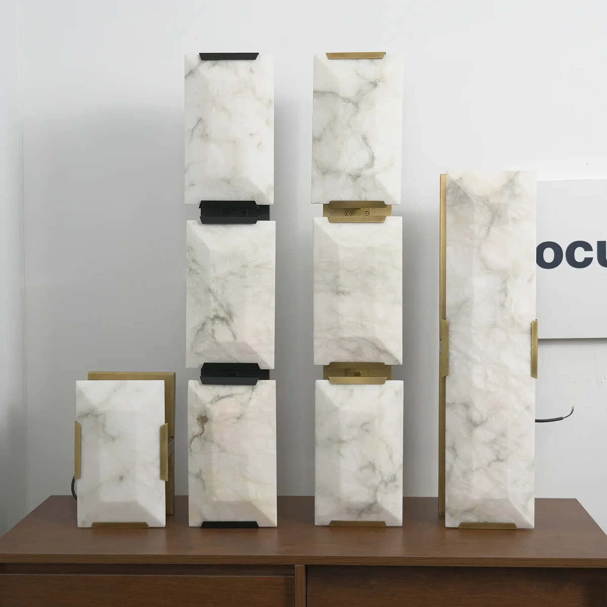 Alabaster Rectangular Wall Lamp