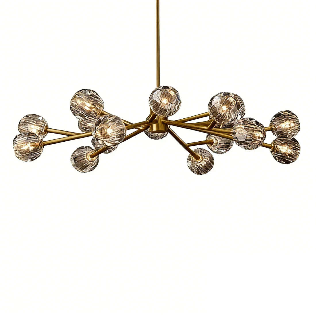Hand-Cut Crystal Orb Branching Chandelier