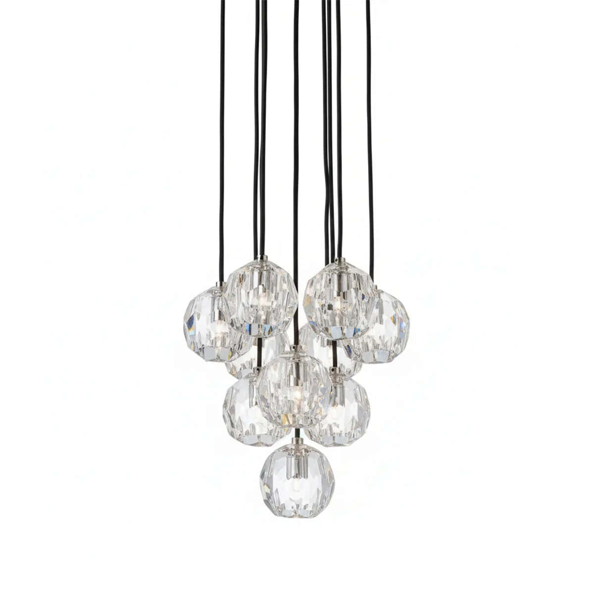 Luxury Faceted Crystal Cluster Chandelier
