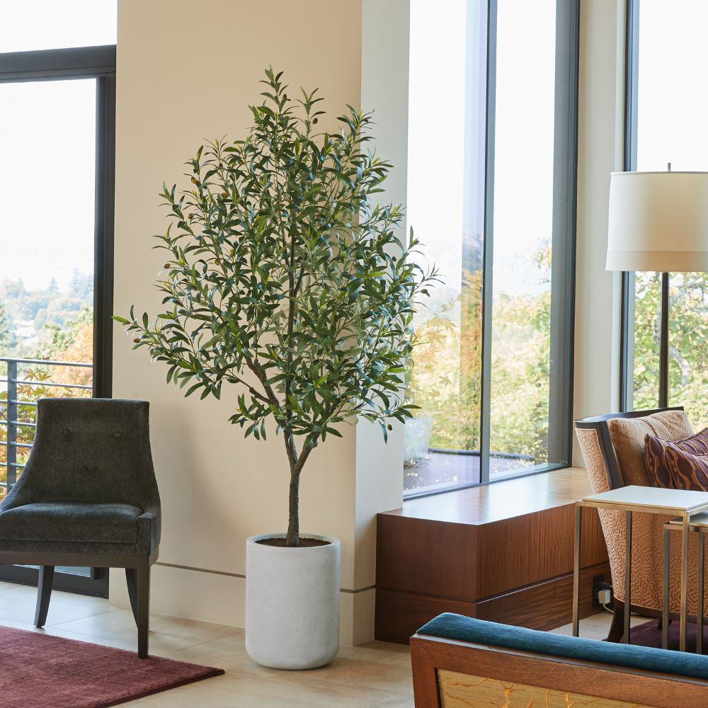 Artificial Olive Tree with Artisan Mediterranean Planter