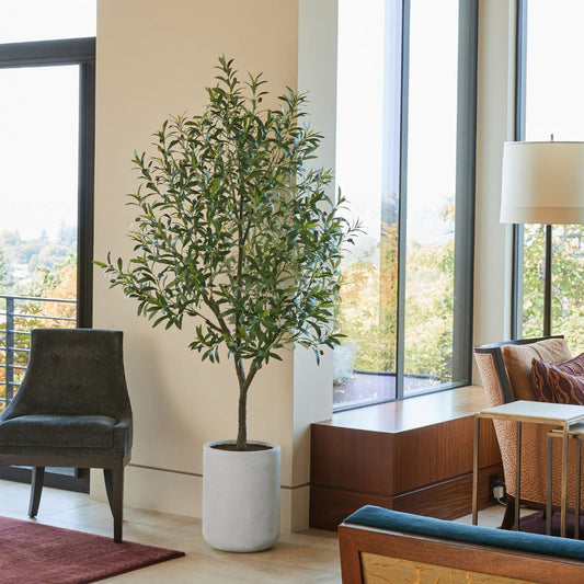 Artificial Olive Tree with Artisan Mediterranean Planter