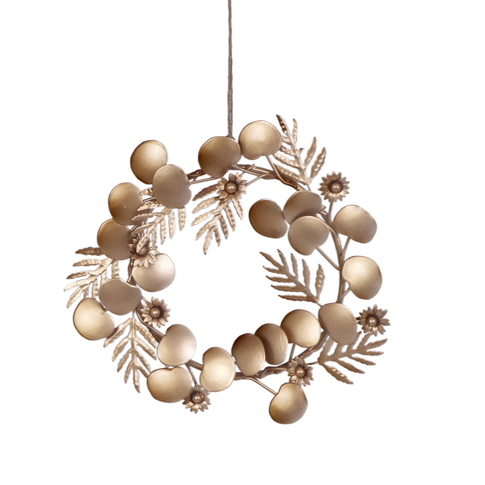 Iron Wreath Ornament, Brass