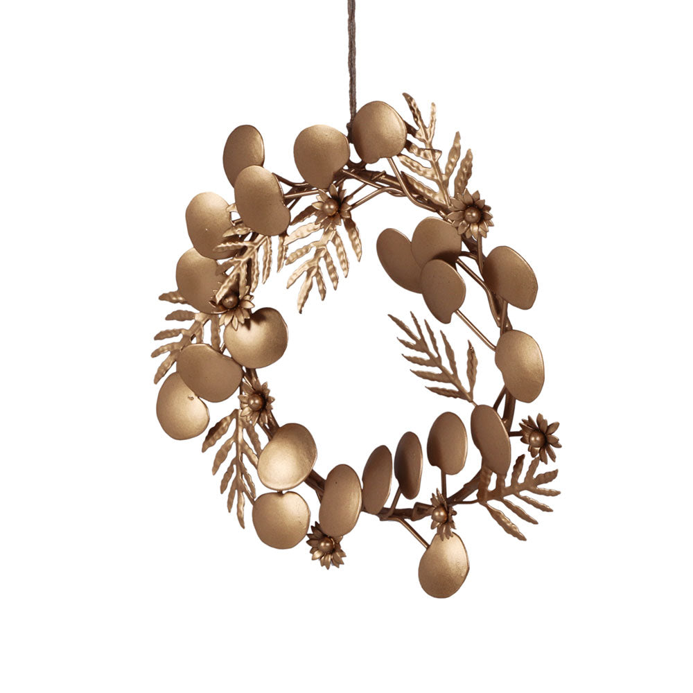 Iron Wreath Ornament, Brass