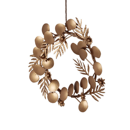 Iron Wreath Ornament, Brass