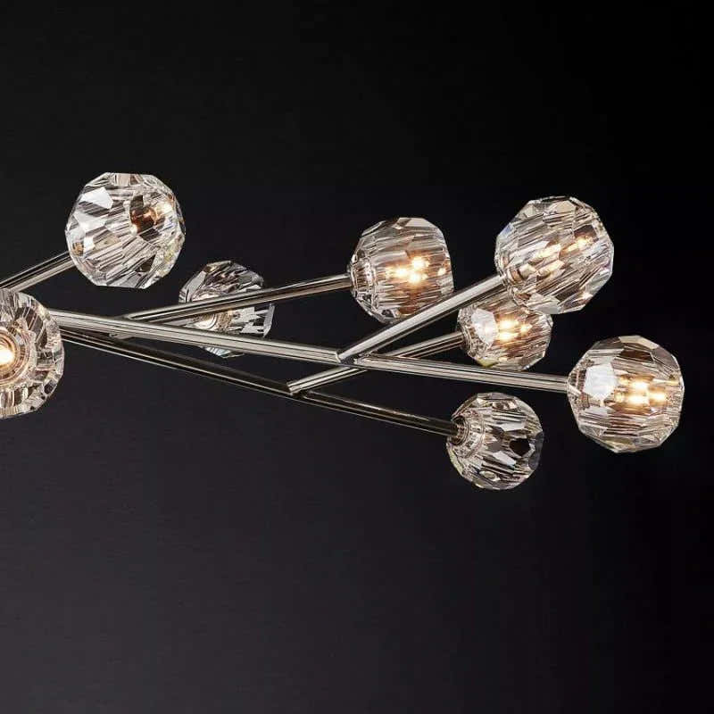 Hand-Cut Crystal Orb Branching Chandelier