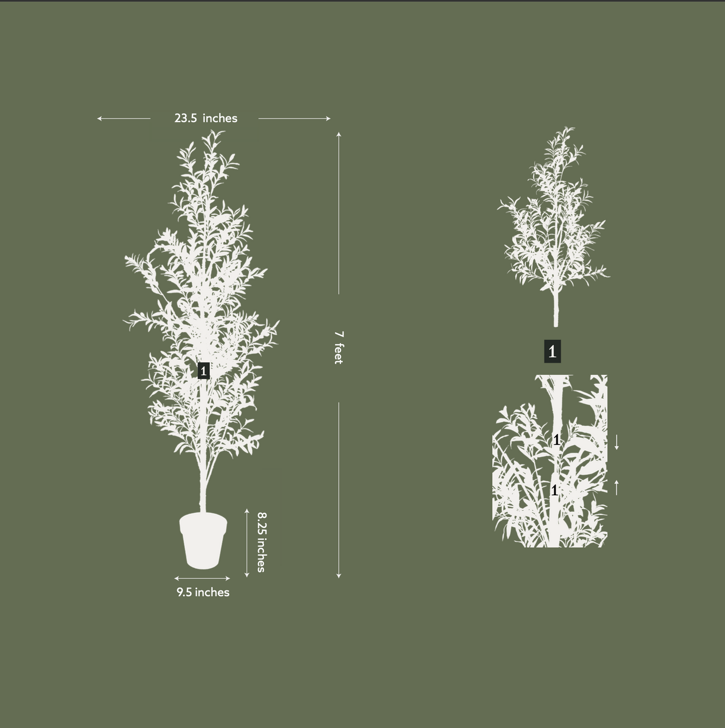 Artificial Slim Olive Tree