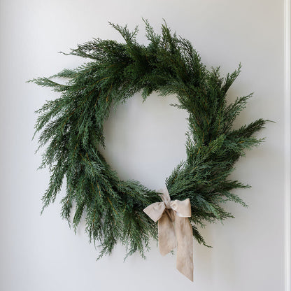 30" Faux Evergreen Cedar Wreath