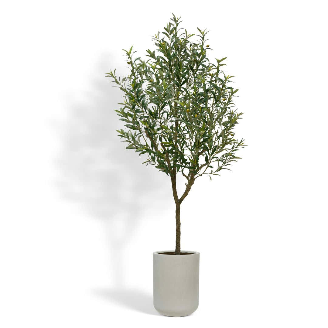 Artificial Olive Tree with Artisan Mediterranean Planter